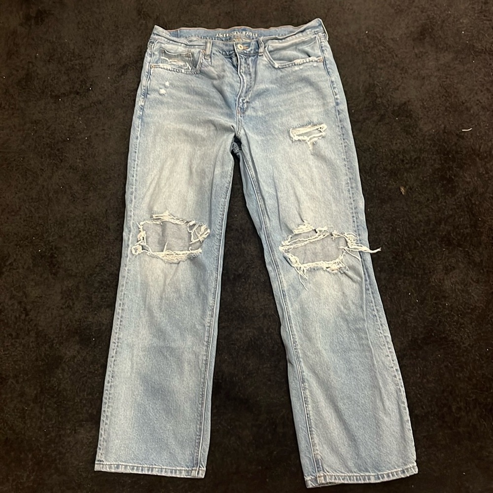 American eagle low rise baggy straight jean